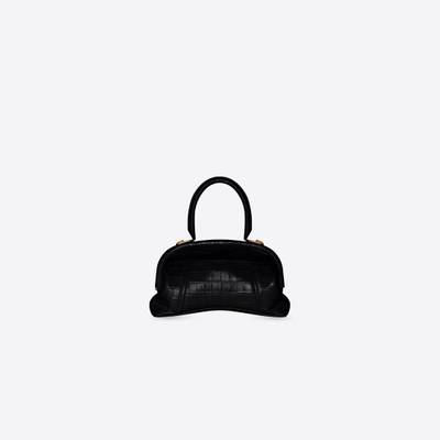 BALENCIAGA Women's Editor Small Bag Crocodile Embossed in Black outlook