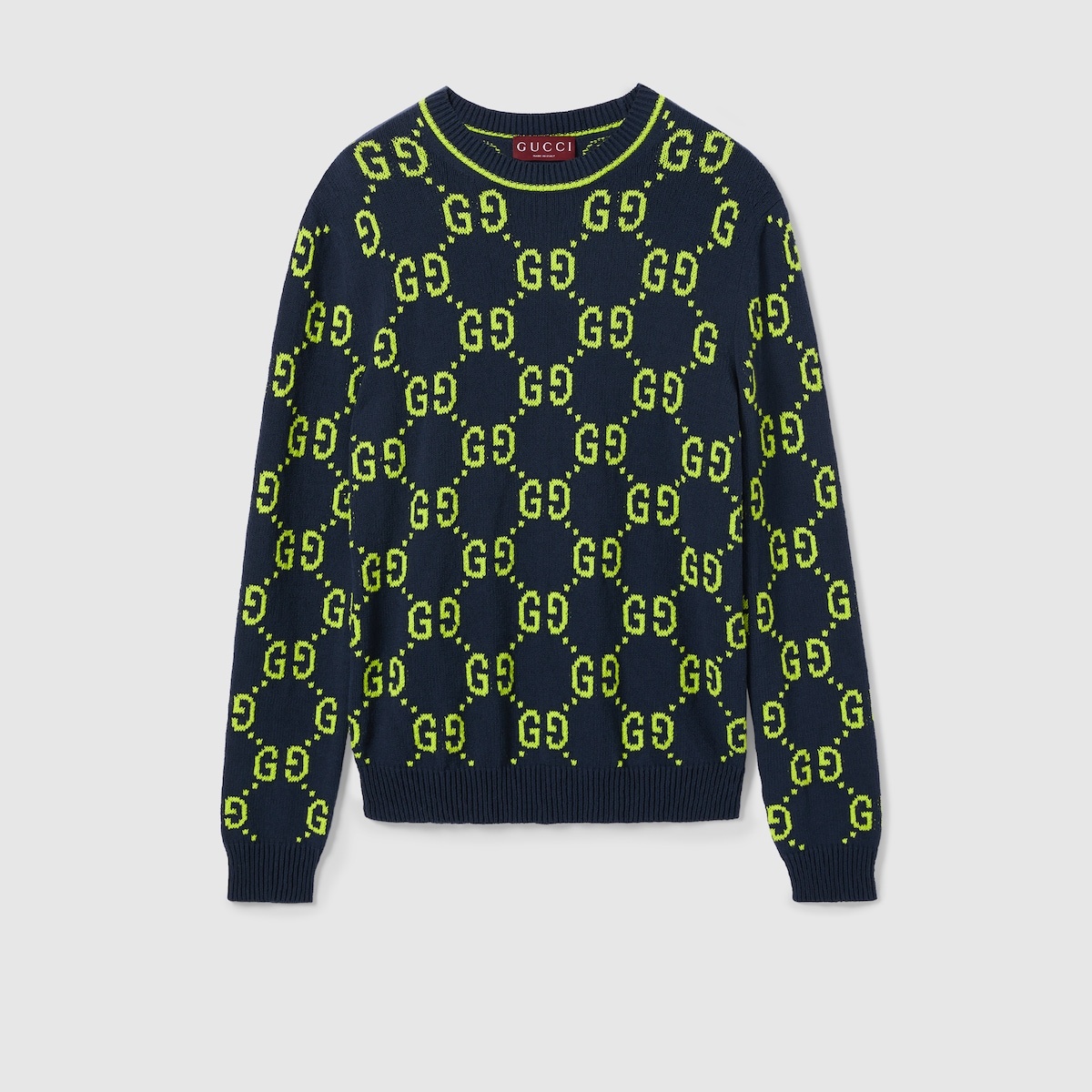 GG cotton jacquard crewneck sweater - 1