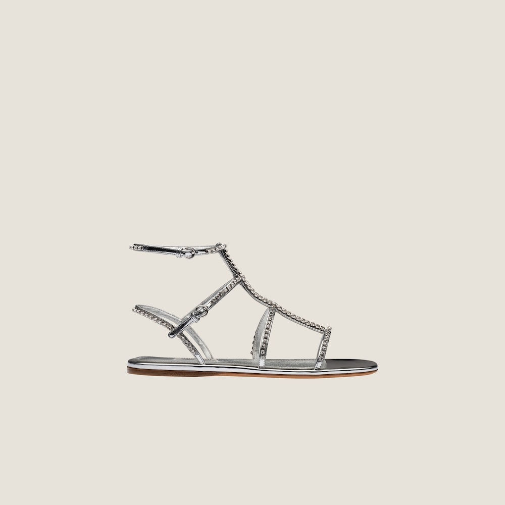 Metallic technical fabric sandals - 1