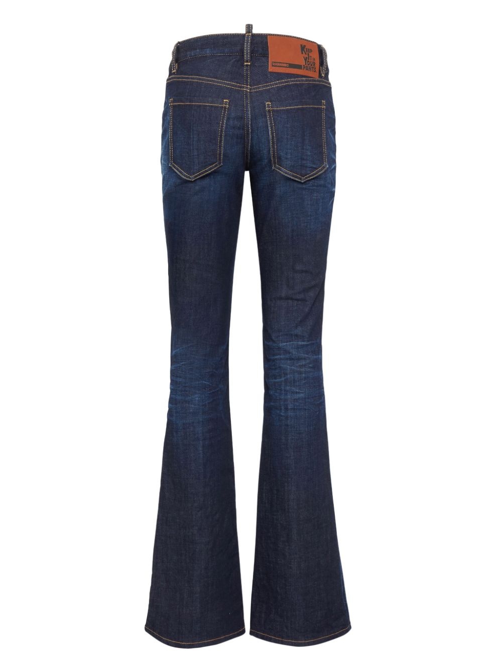 dark-wash flared jeans - 2
