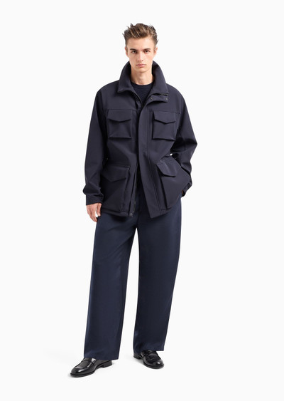 GIORGIO ARMANI Single-breasted pea coat in technical jersey outlook