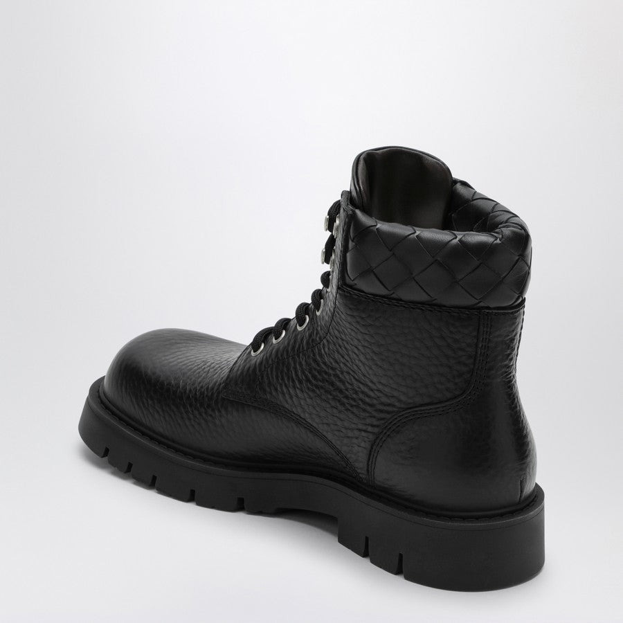 Bottega Veneta Men Black Leather Ankle Boots - 4