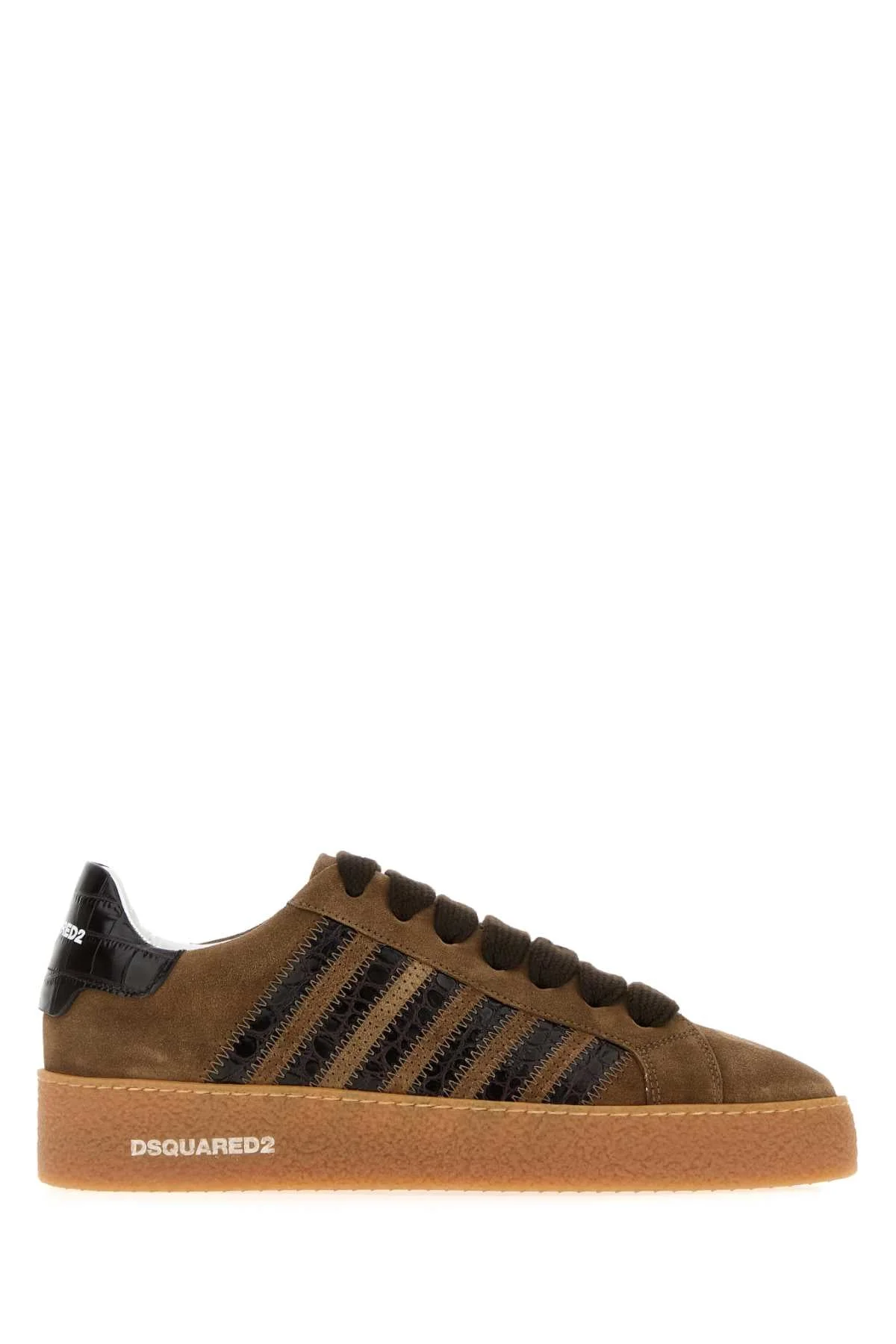 Dsquared Men Brown Suede Rapper S Delight Sneakers - 1