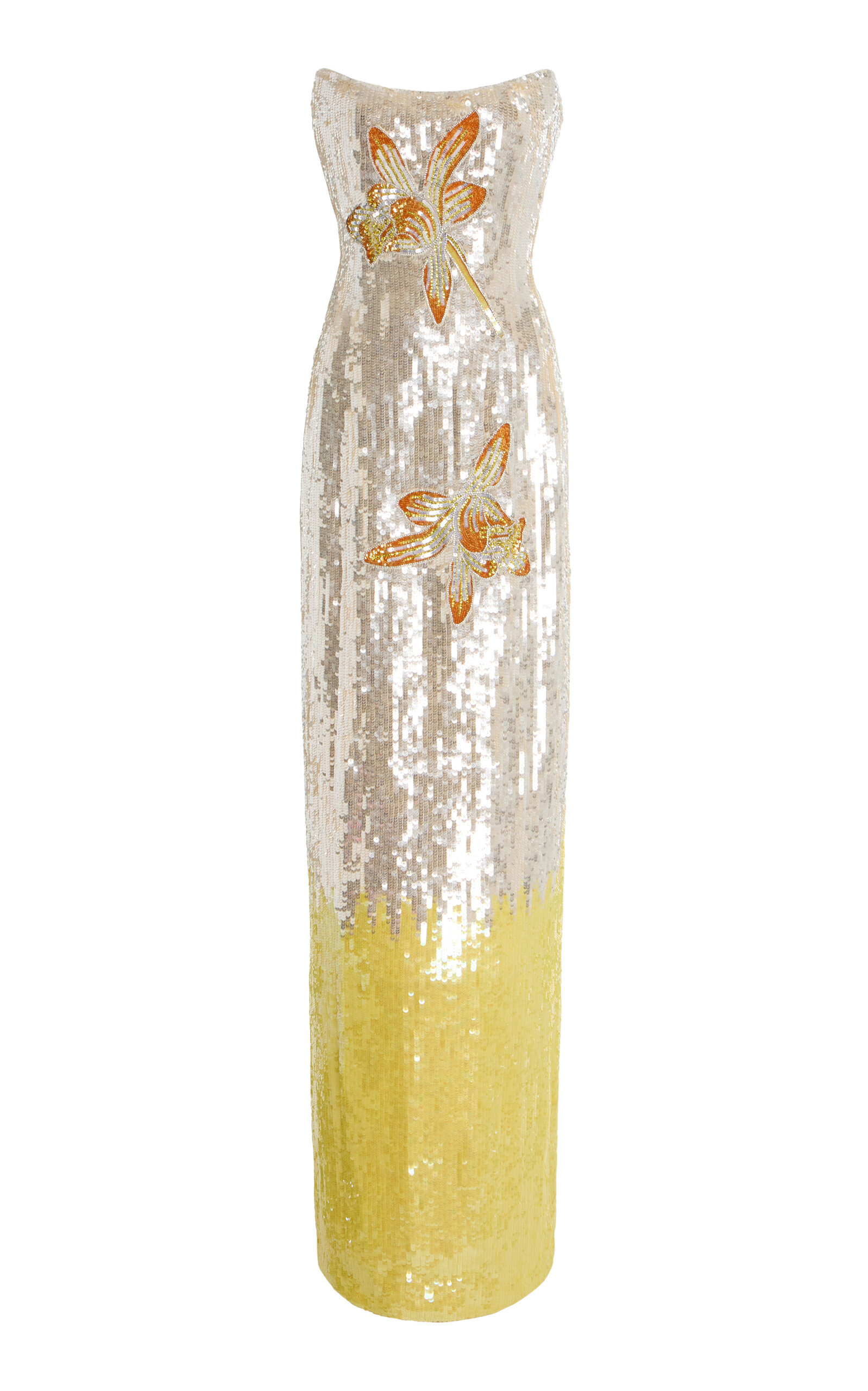Esperanza Floral Sequined Gown gold - 1