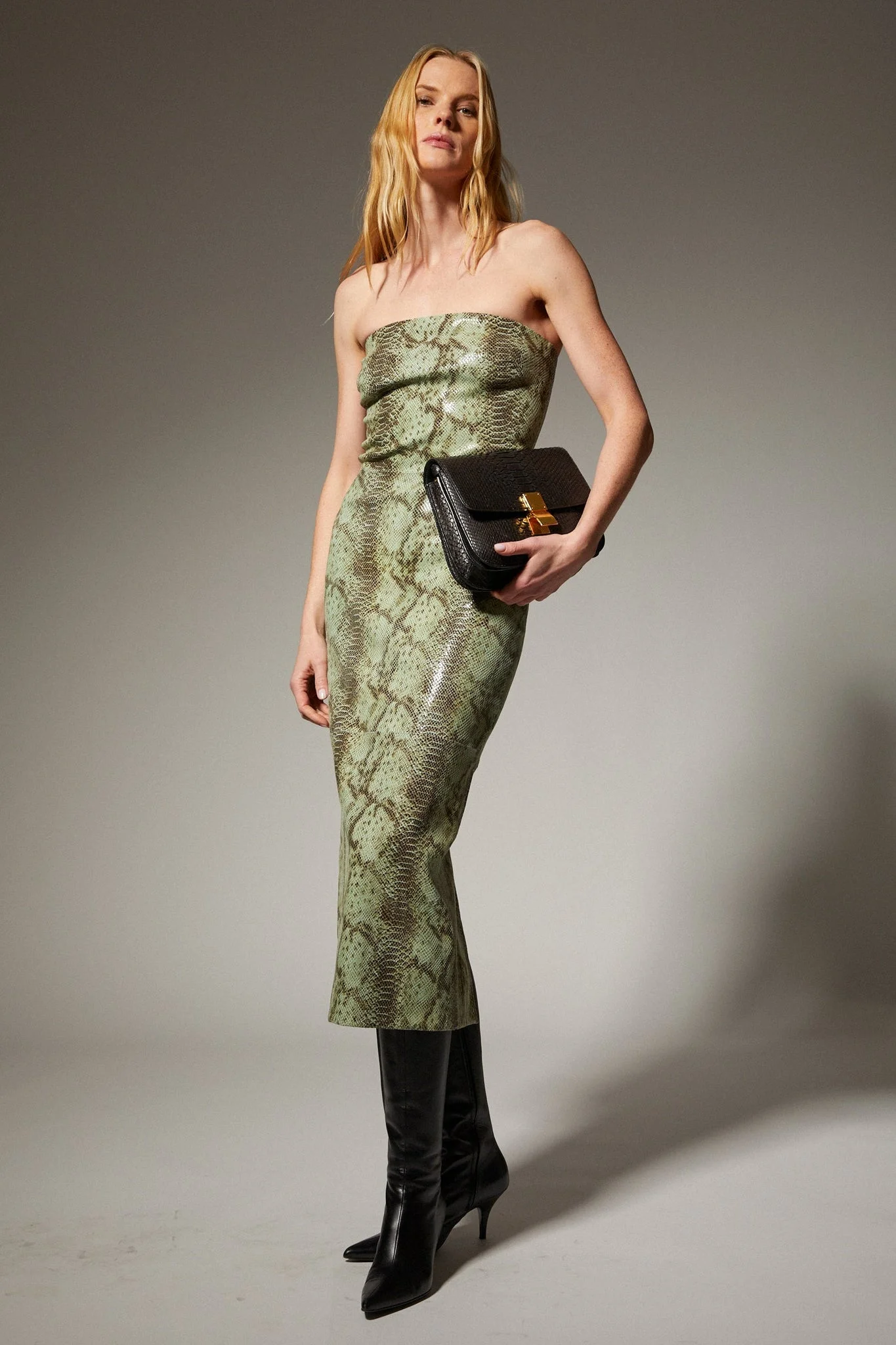 CAROLYN LEATHER TUBE DRESS - 1