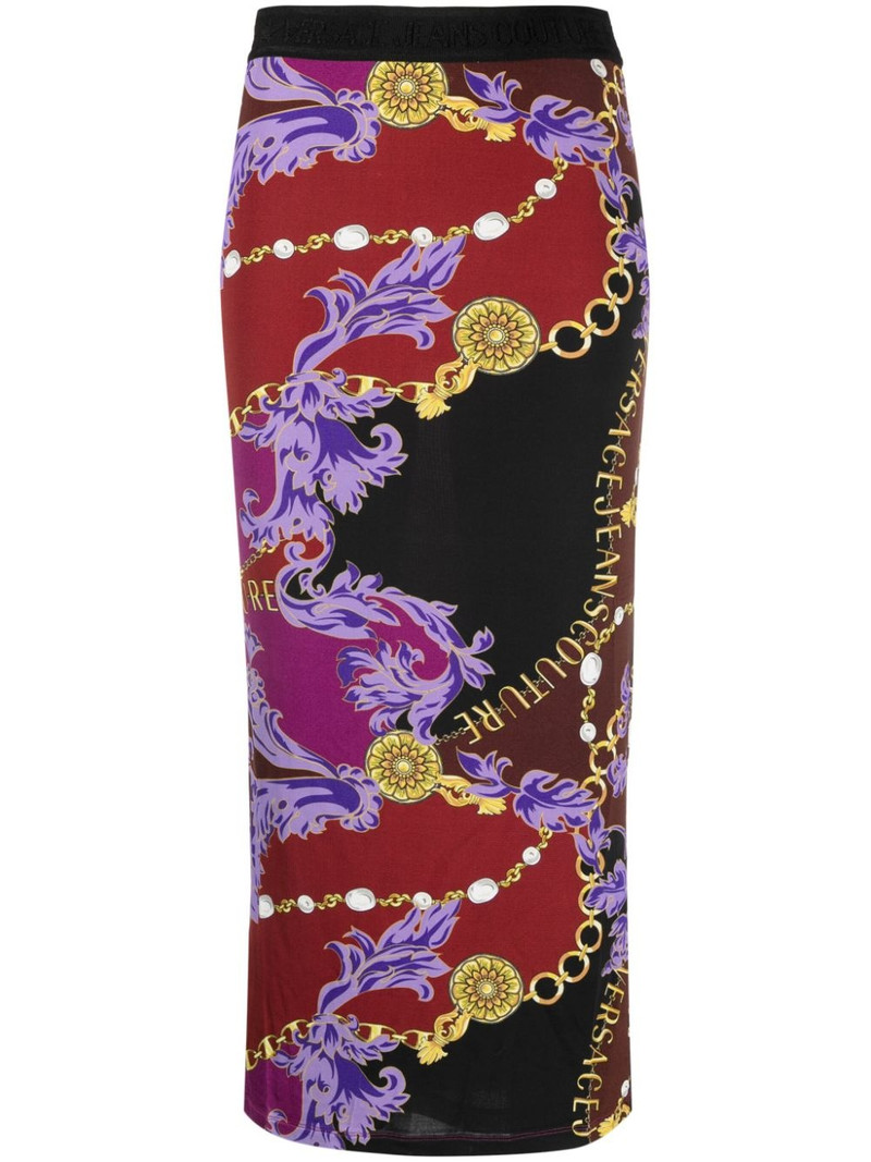 Logo Couture-print 미디 스커트 1