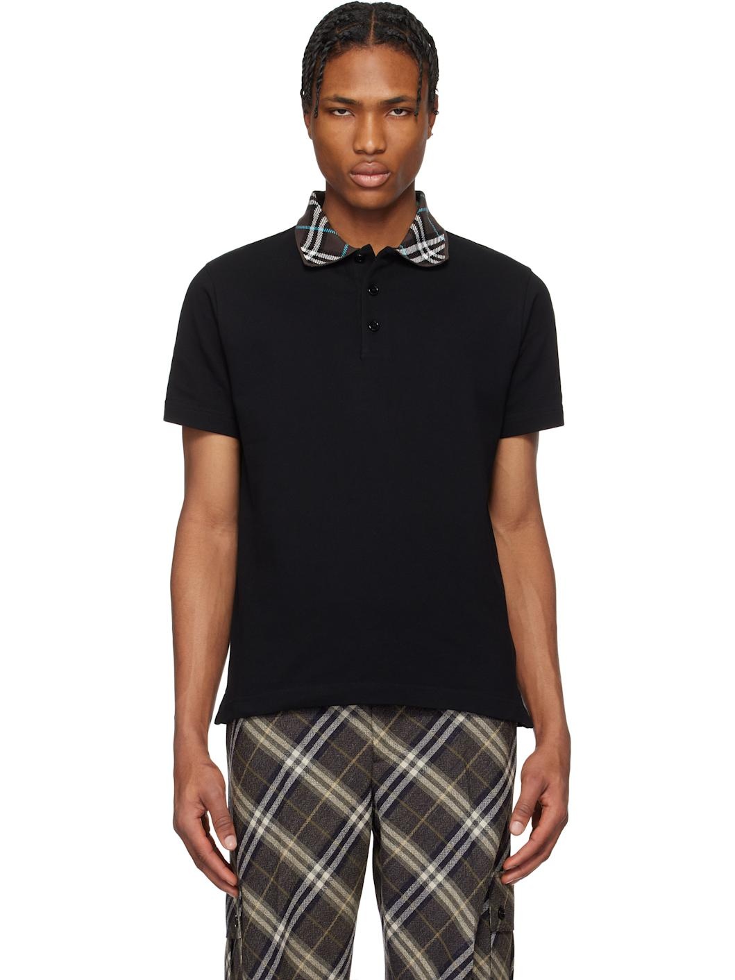 Black Cotton Polo - 1