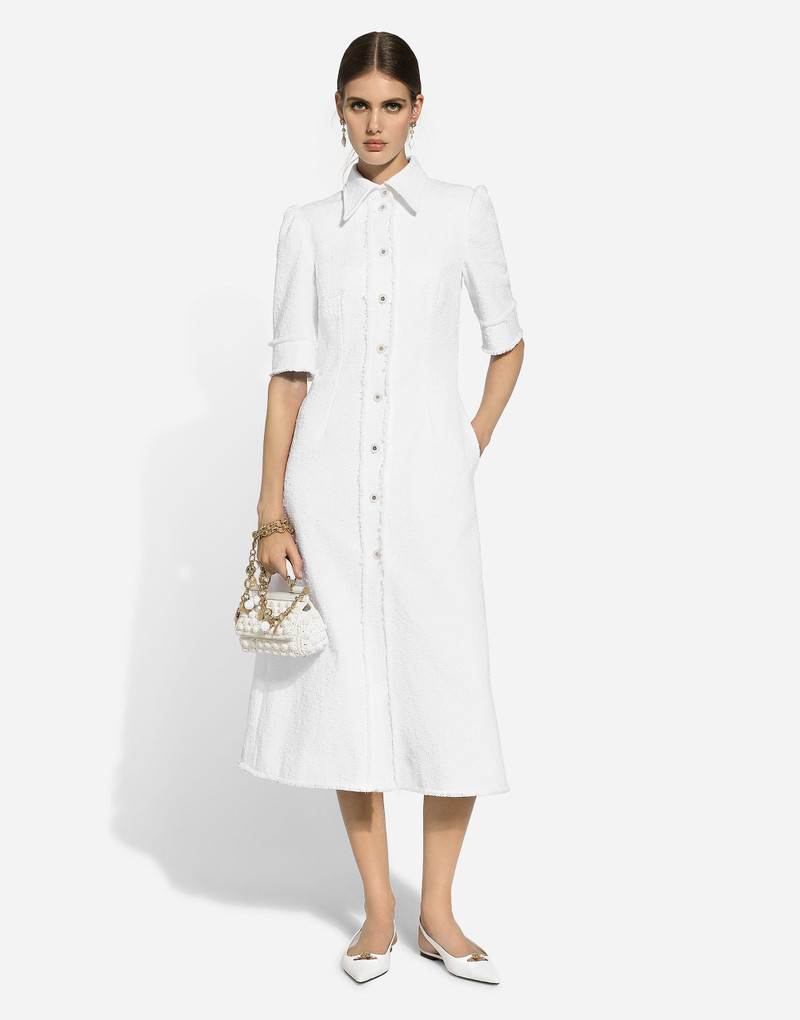 Dolce & Gabbana Cotton raschel tweed calf-length dress outlook