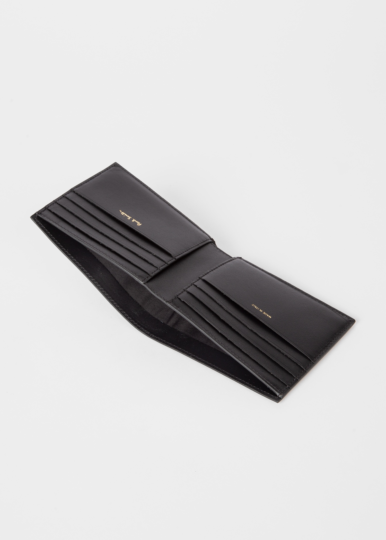 Black Leather Leather Monogrammed Billfold Wallet - 4