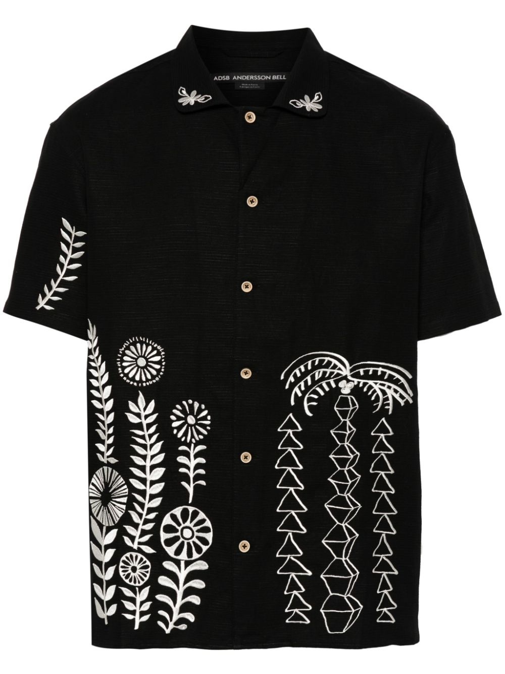embroidered textured shirt - 1
