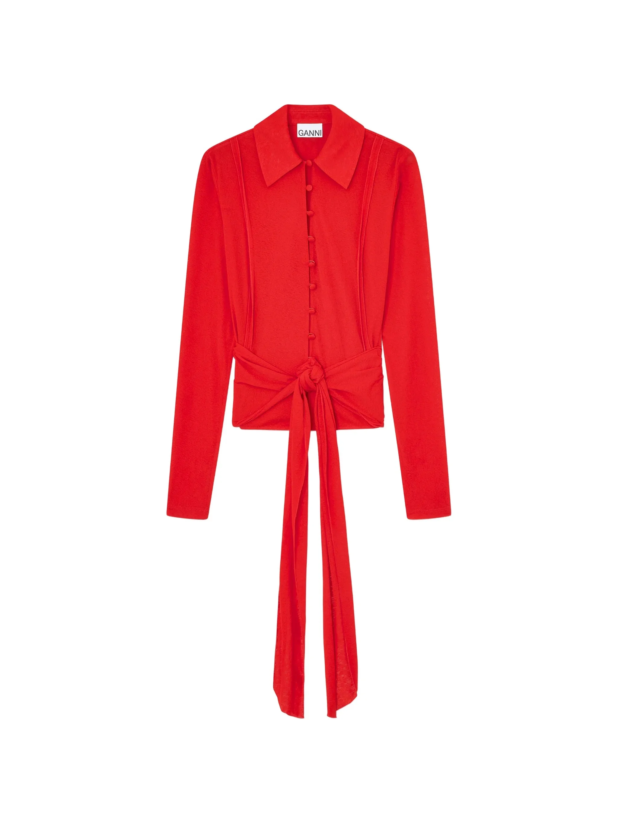 Ganni Tie-detail Button-up Shirt - 1