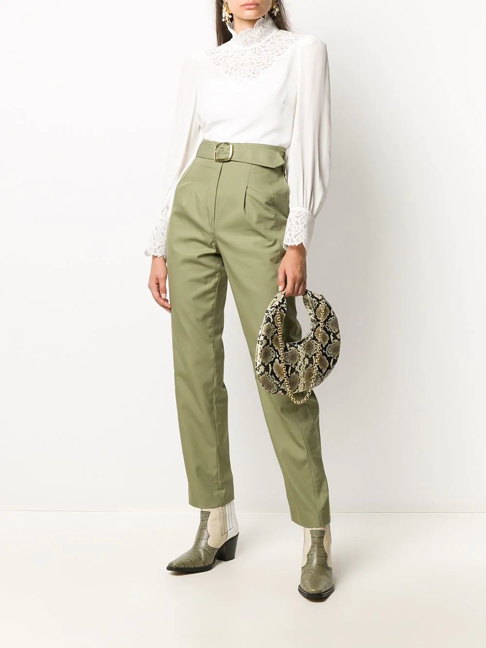 high-waist belted trousers - 2