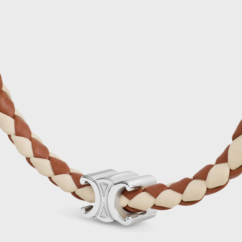CELINE Triomphe Beach Bracelet IN Brass and Smooth Calfskin outlook