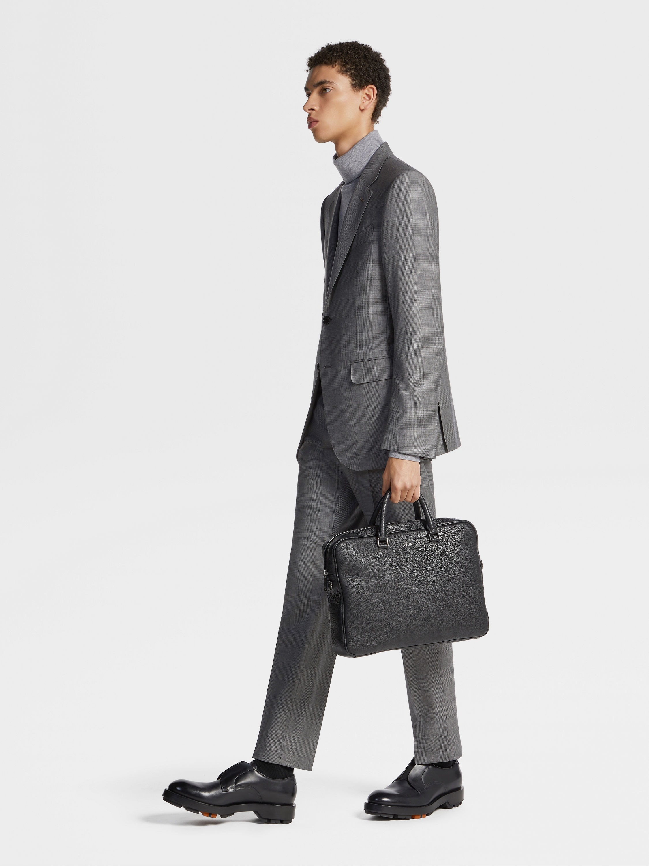 DARK GREY AND WHITE CENTOVENTIMILA WOOL SUIT - 2