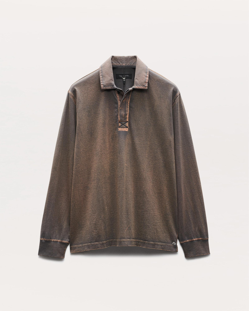 Relaxed Fit Washed Cotton Jersey Rugby Shirt 1