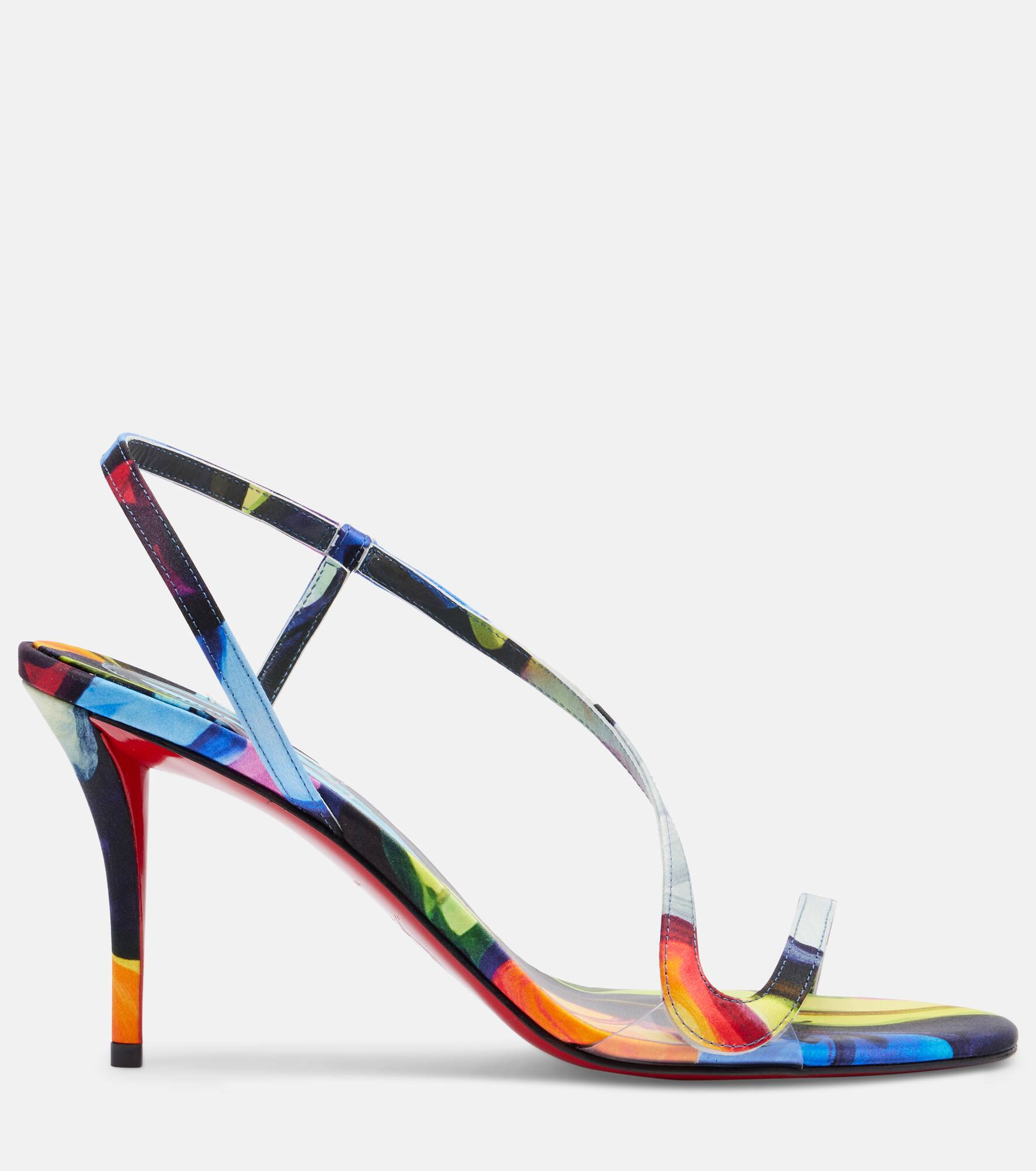 Rosa Z 80 printed satin sandals - 4