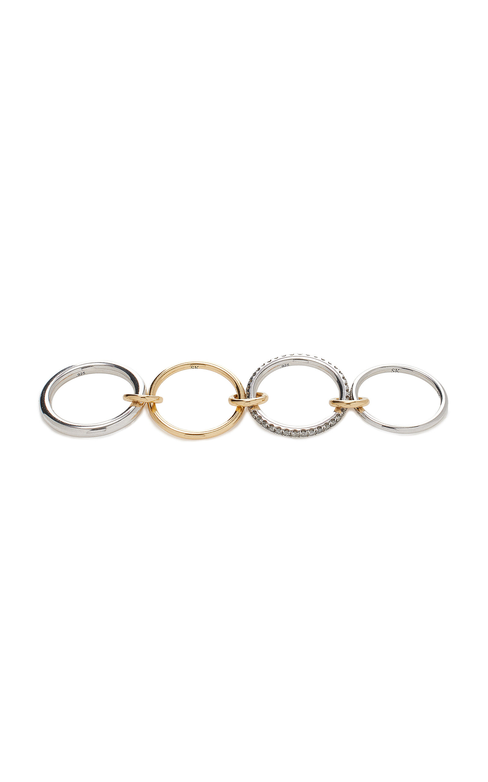 Nimbus Sterling Silver, 18K Yellow Gold Diamond Ring white - 3