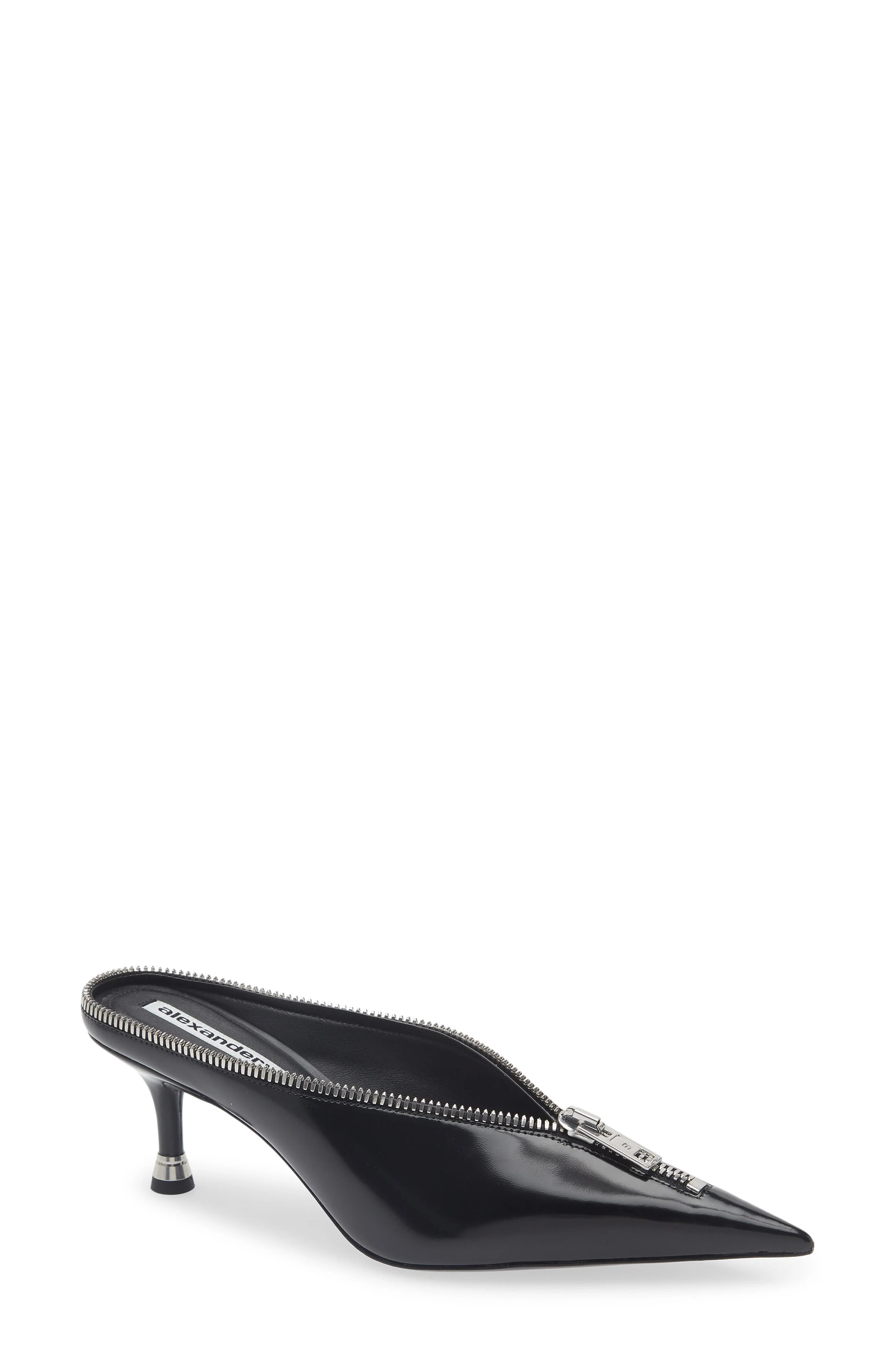 Alexander Wang Akila Zip Pointed Toe Mule Pump in Black at Nordstrom - 1