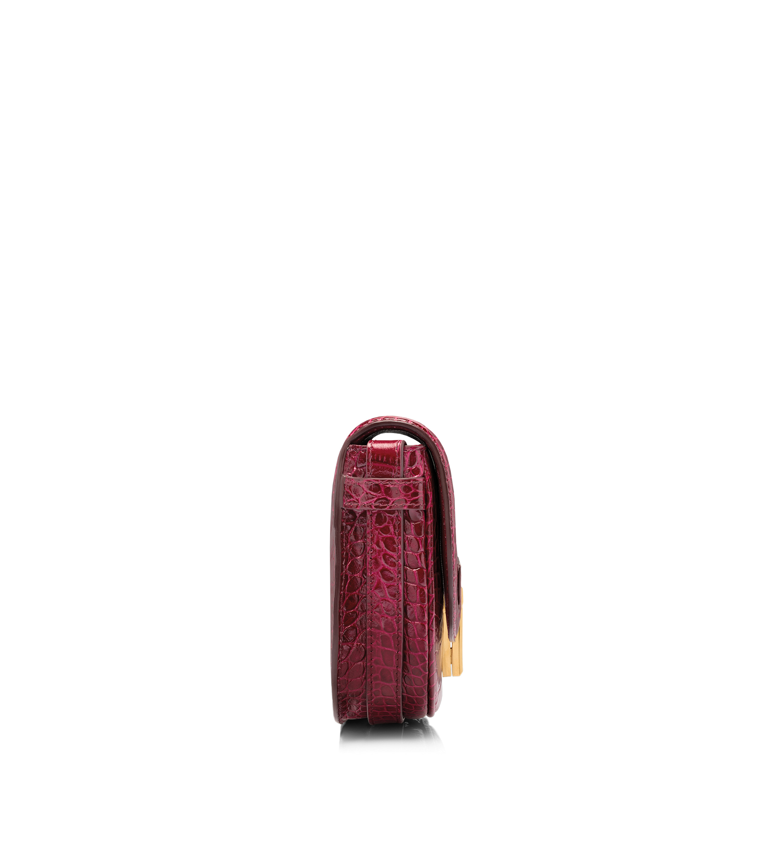SHINY STAMPED CROCODILE LEATHER WALLIS MINI BAG - 2