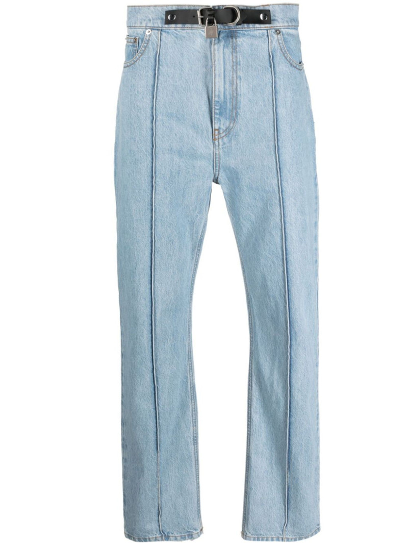 padlock-detail straight-leg jeans - 1