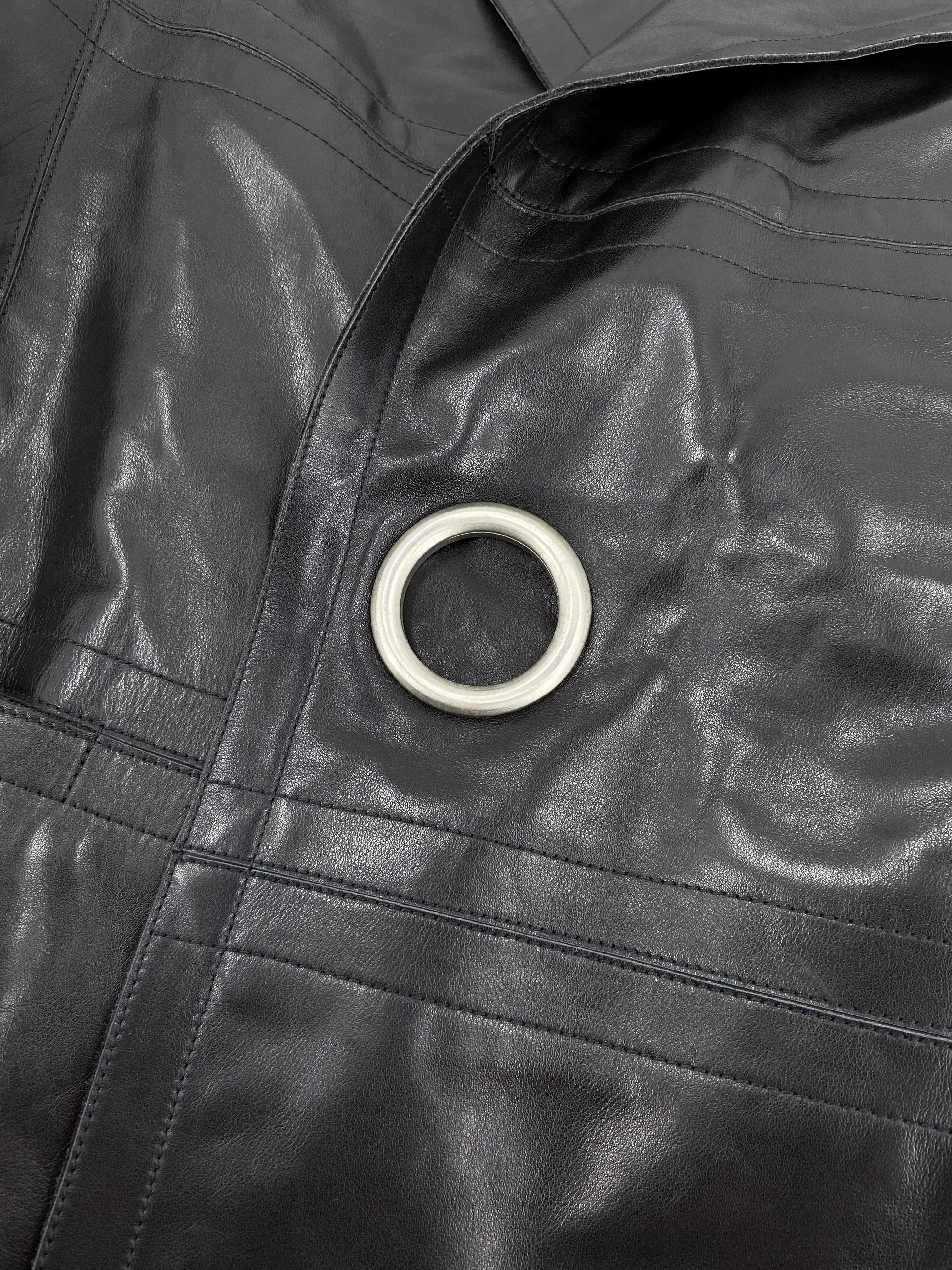zOthers - Dirk Bikkembergs Fall 1996  Bungee Cord Cock Ring Bondage Lambskin Leather Coat Jacket 46 - 15