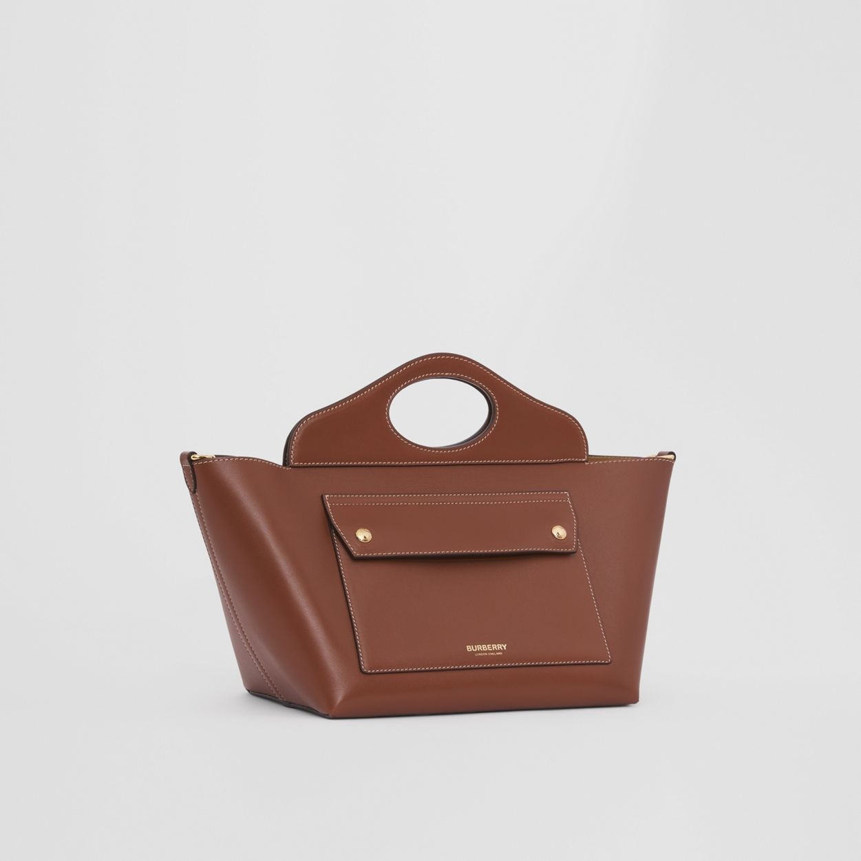 Small Leather Soft Pocket Tote - 7