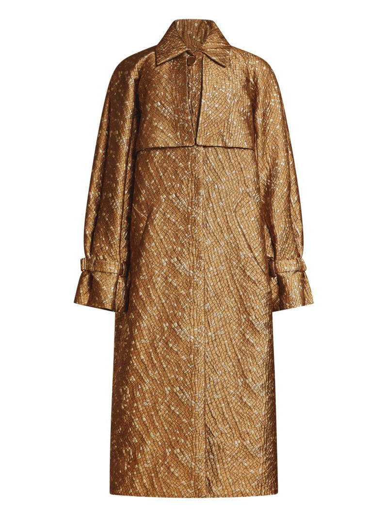 metallic jacquard trench coat 1