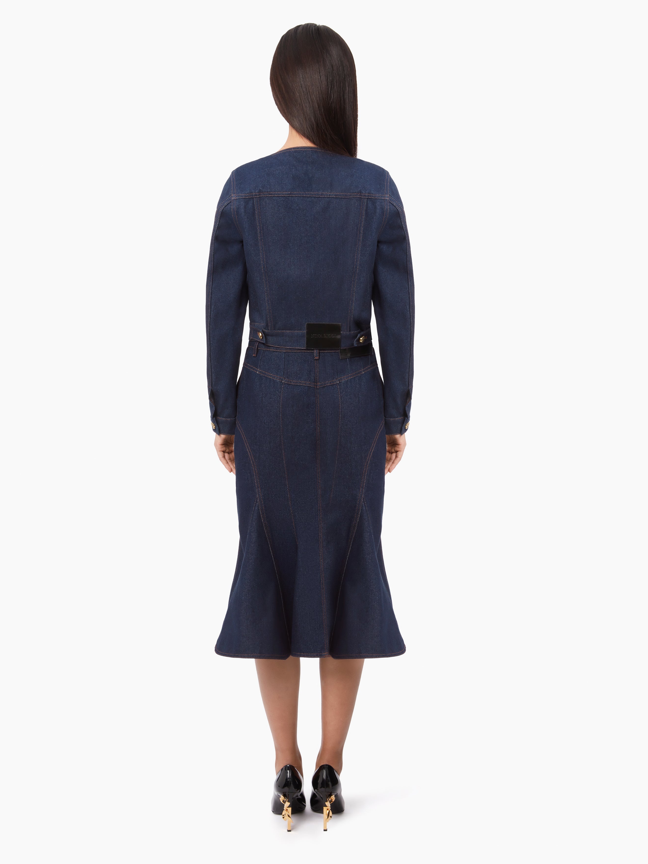 DENIM MIDI SKIRT - 4