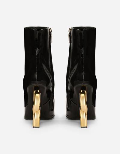 Dolce & Gabbana Patent leather ankle boots with DG Pop heel outlook