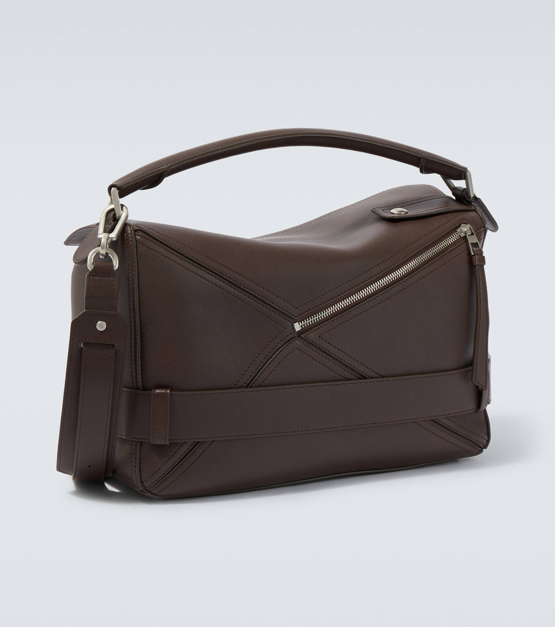 Puzzle Biker Large leather tote bag - 5