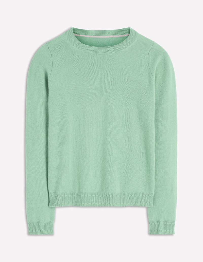 Eva Cashmere Crew Neck Sweater-Celadon Blue 6