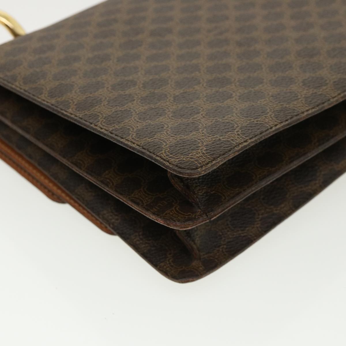 CELINE Macadam Canvas Hand Bag Pvc Leather Brown - 16