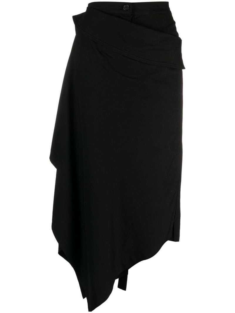 asymmetric draped midi skirt 1