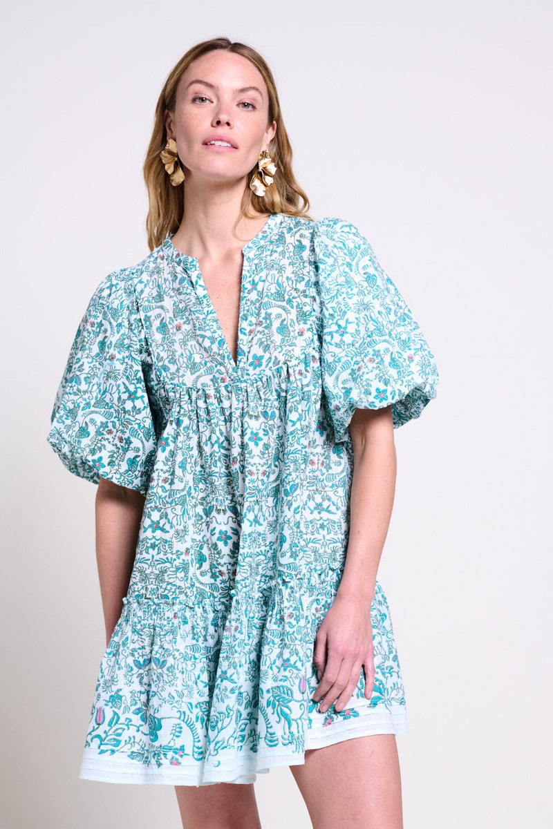 Poupette St Barth Mini Dress Cruz - Green Tiare outlook