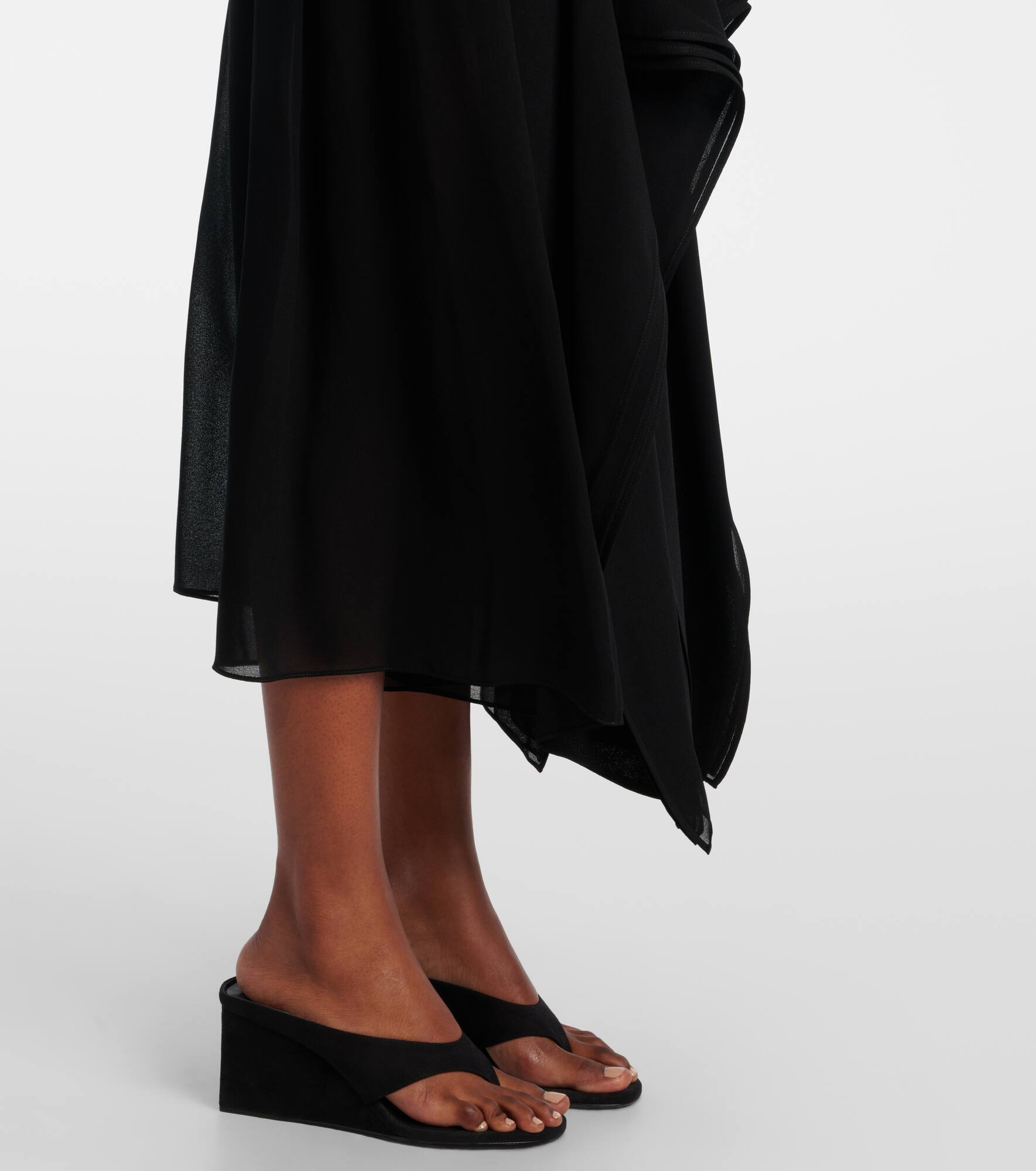 Low-rise georgette wide-leg pants - 5