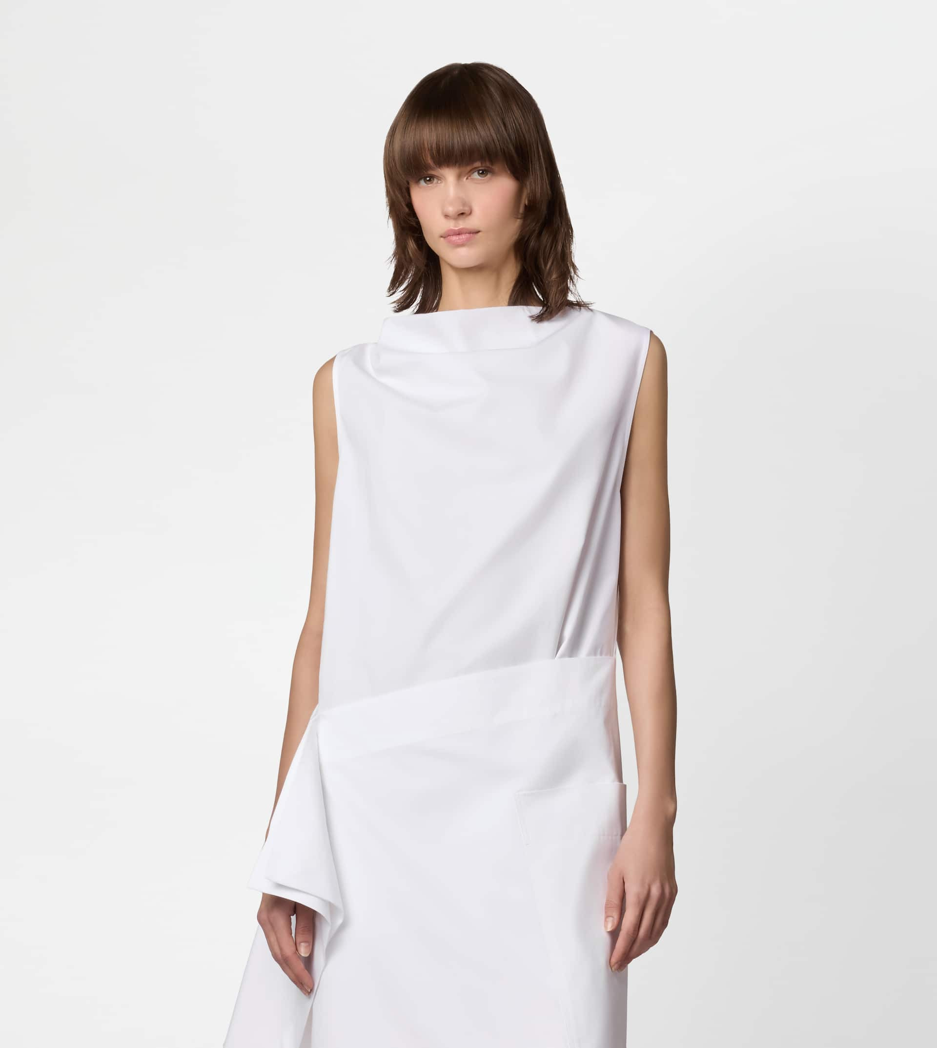 DRESS IN POPLIN - WHITE - 4