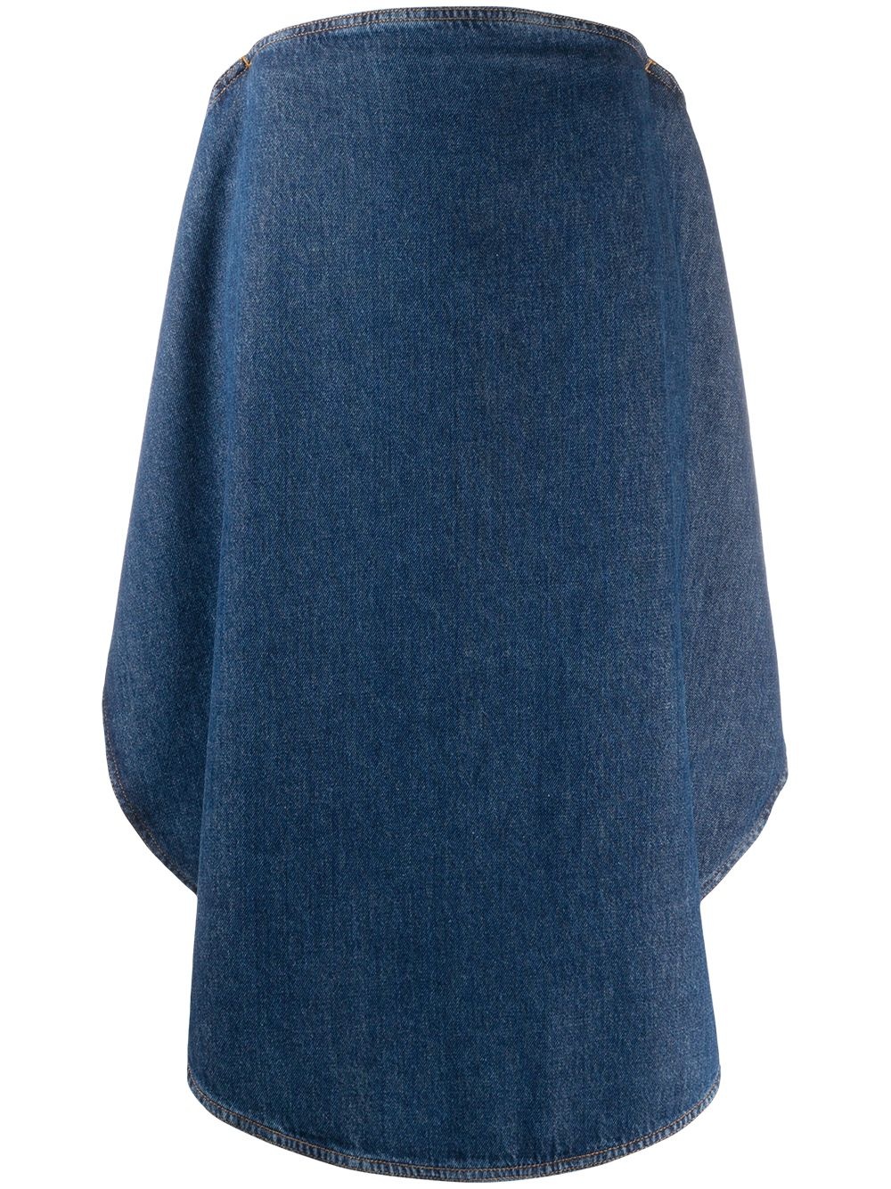 curved-front denim skirt - 1