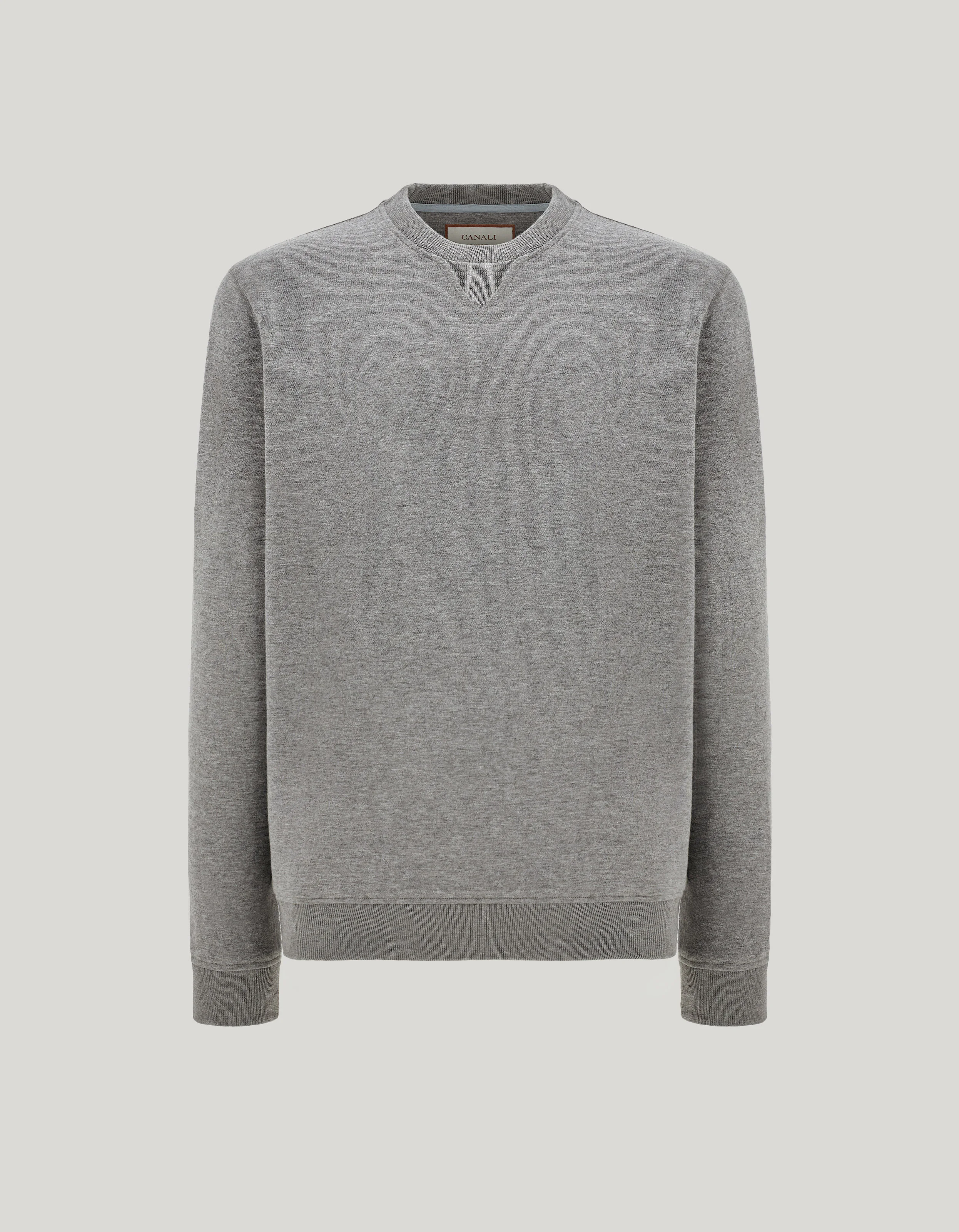 GRAY MELANGE REVERSIBLE JERSEY REGULAR FIT CREW NECK - 1