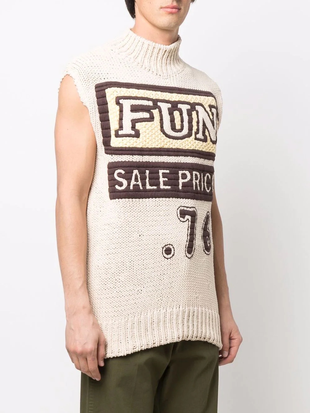 roll-neck slogan-print vest - 3