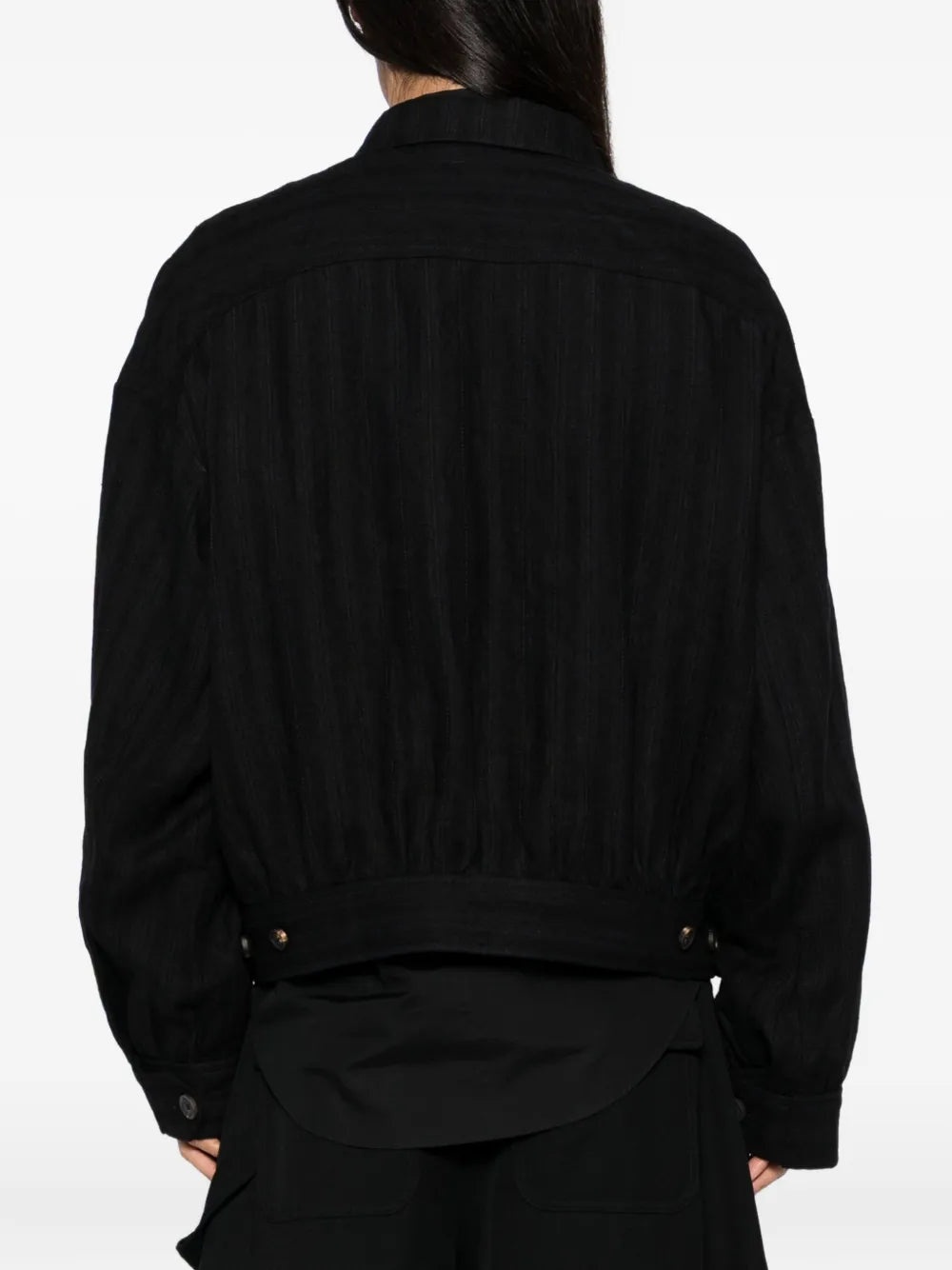ZIGGY CHEN - Men Spread Collar Cropped Jacket - 3