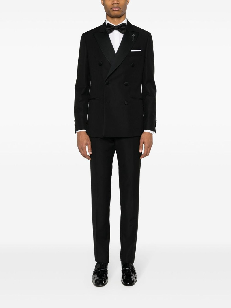 LARDINI double-breasted wool-blend suit outlook