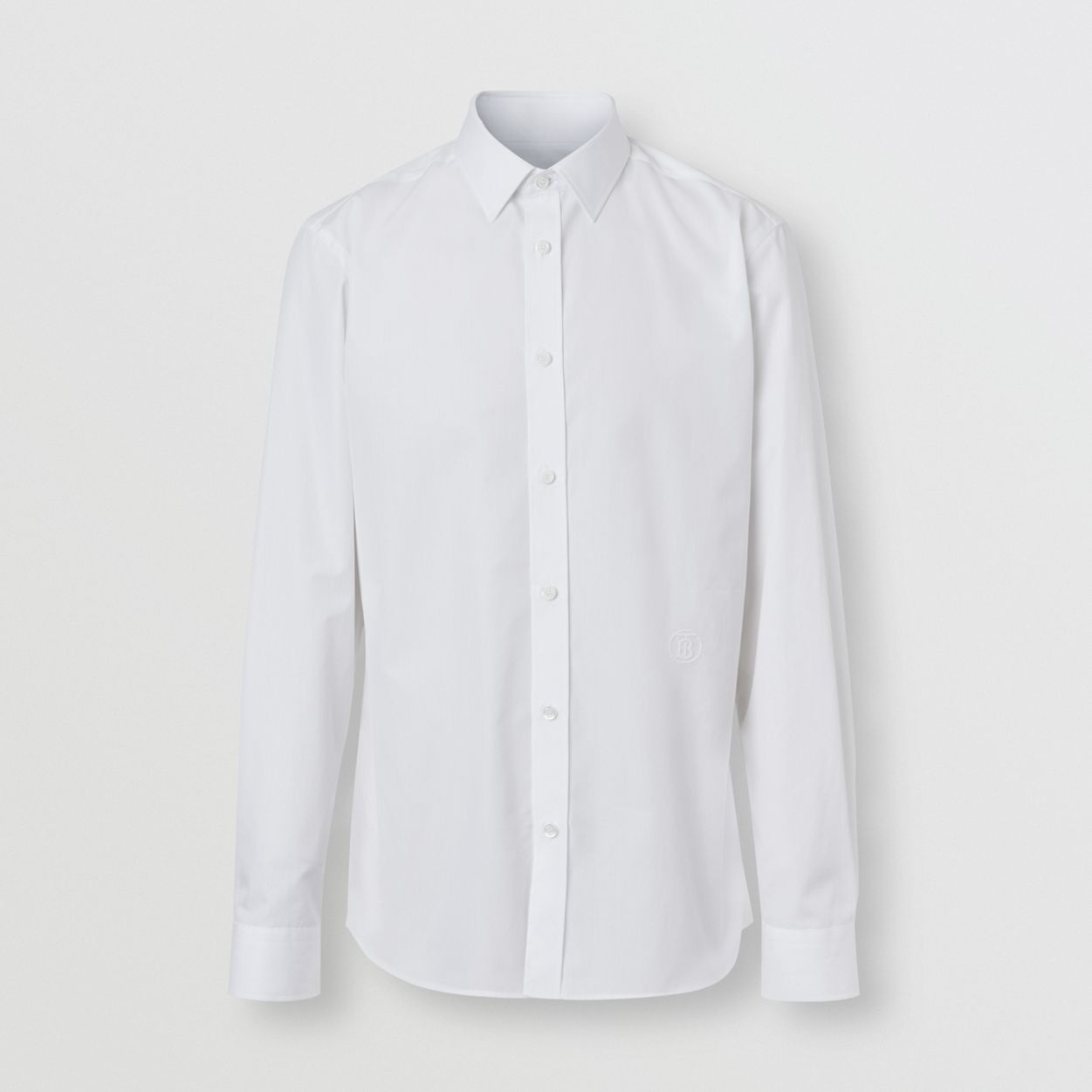 Slim Fit Monogram Motif Cotton Poplin Shirt - 1