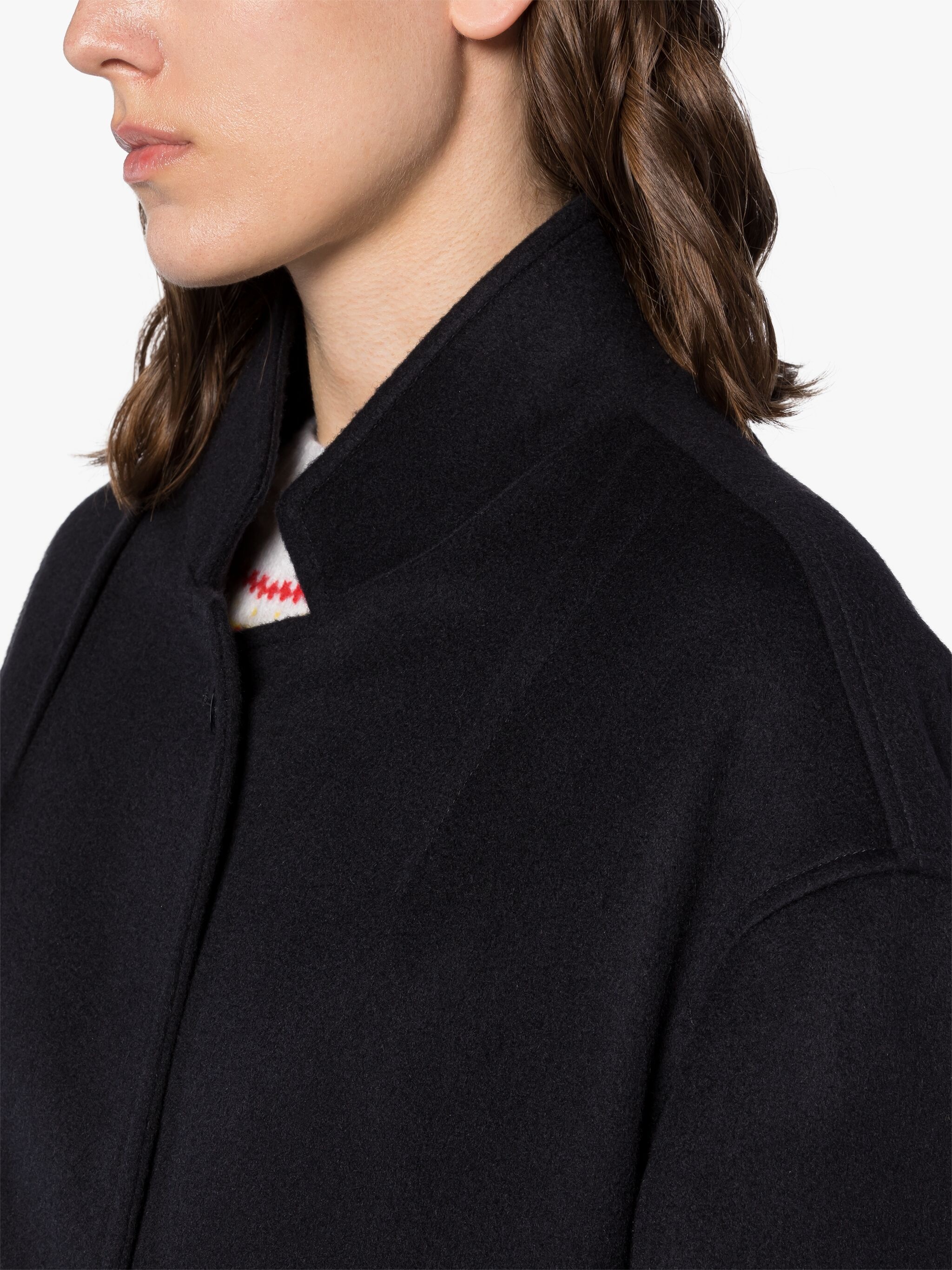 FREDDIE NAVY WOOL & CASHMERE COCOON COAT - 5