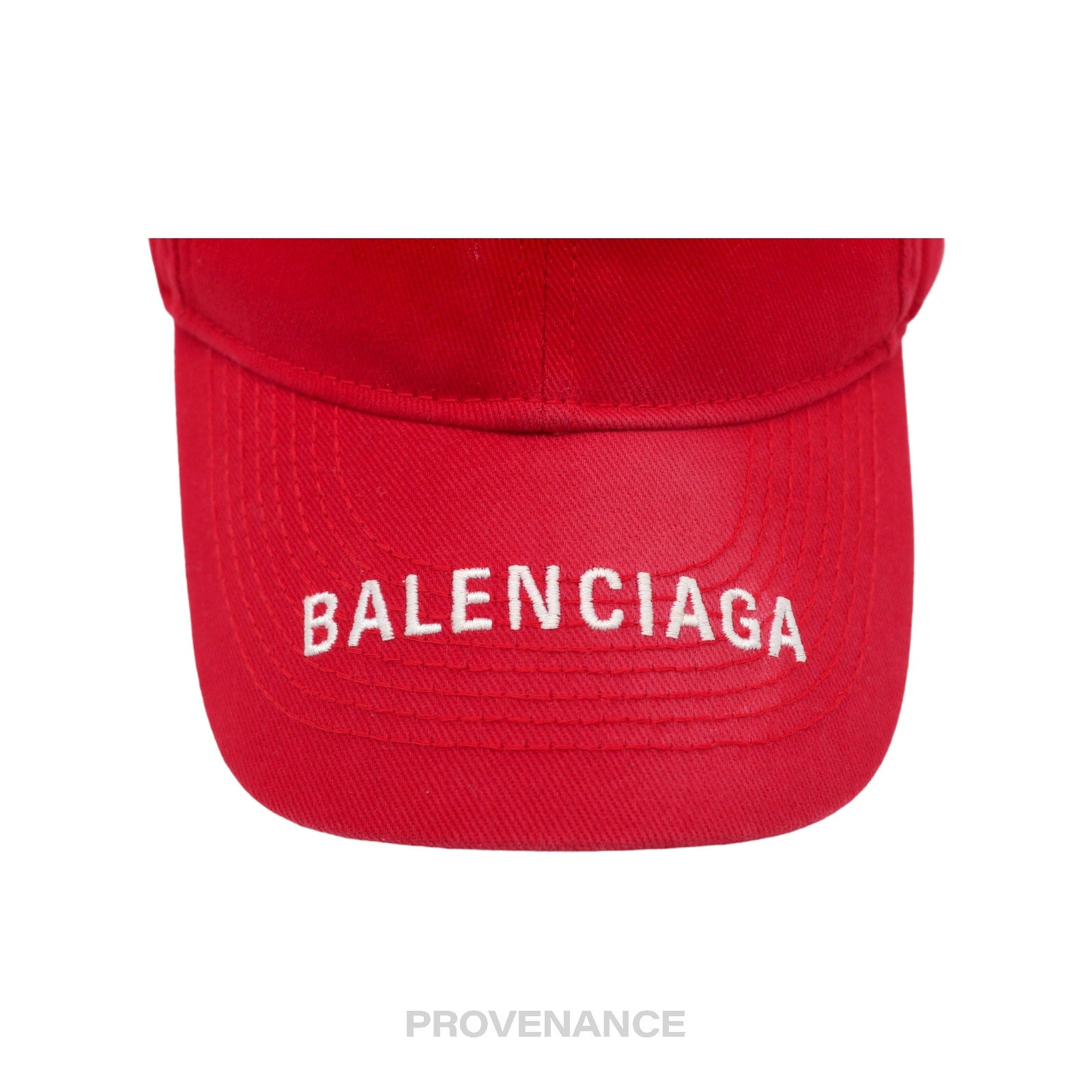 Balenciaga Embroidered Logo Cap - Red - 7