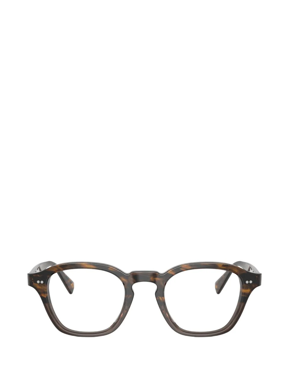 tortoiseshell-effect rectangle-frame glasses - 1