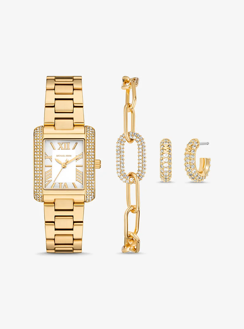 Petite Emery Gold-Tone Watch and Jewelry Gift Set - 1