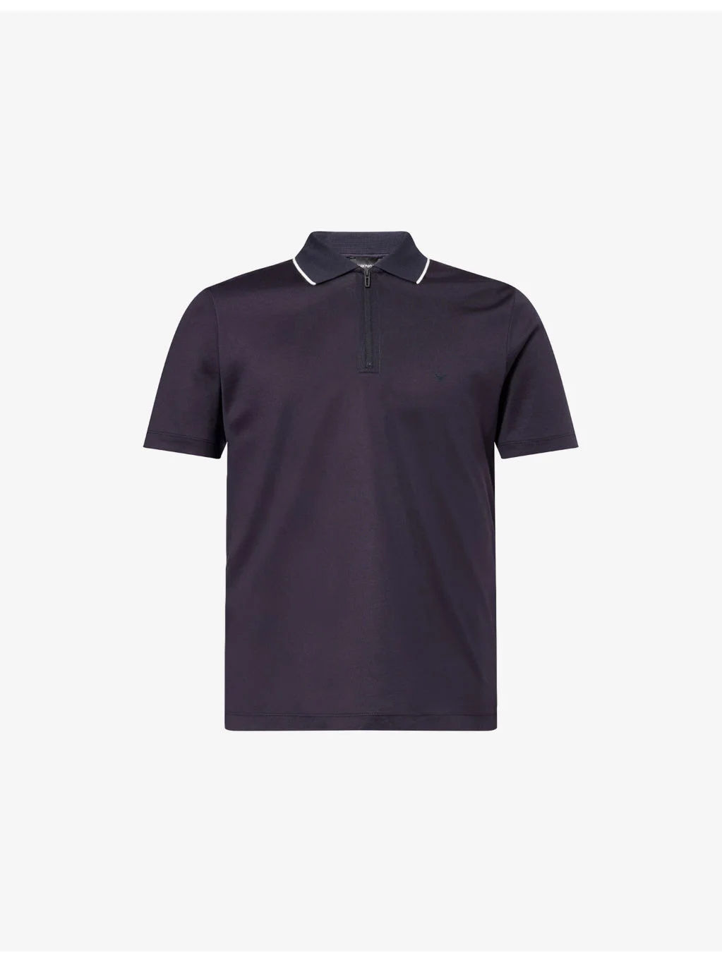 Contrast-Stripe Collared Cotton-Jersey Polo Top - 1