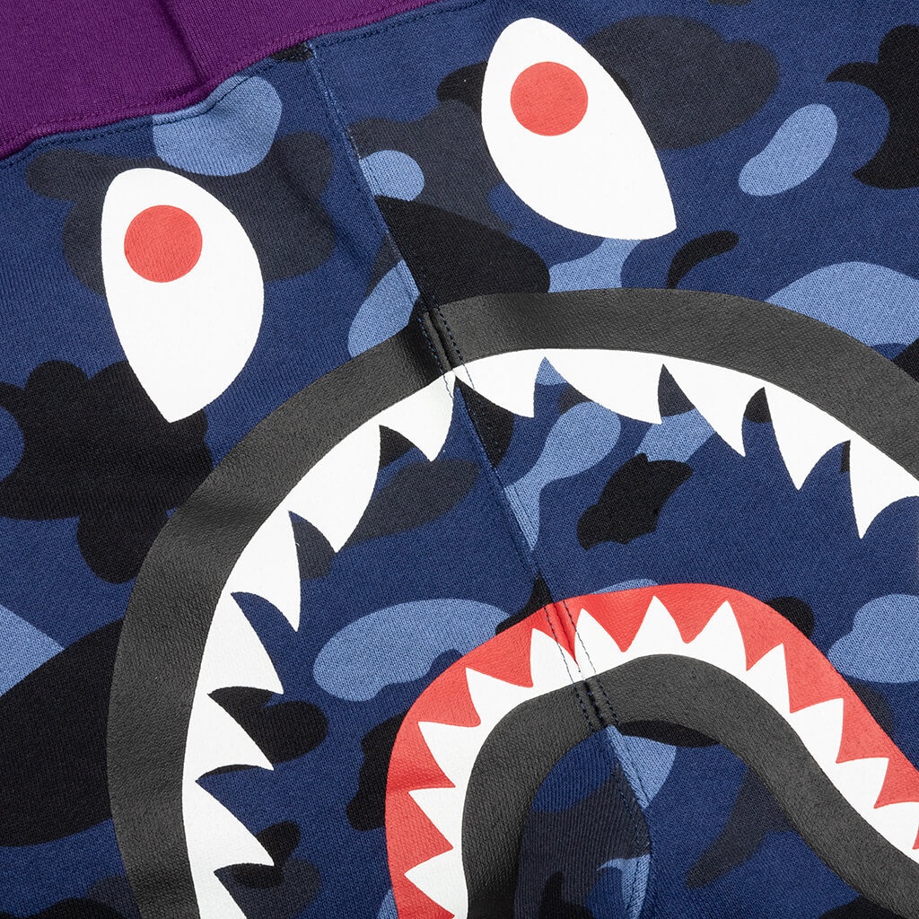 CRAZY CAMO SHARK SWEAT SHORTS - NAVY - 3