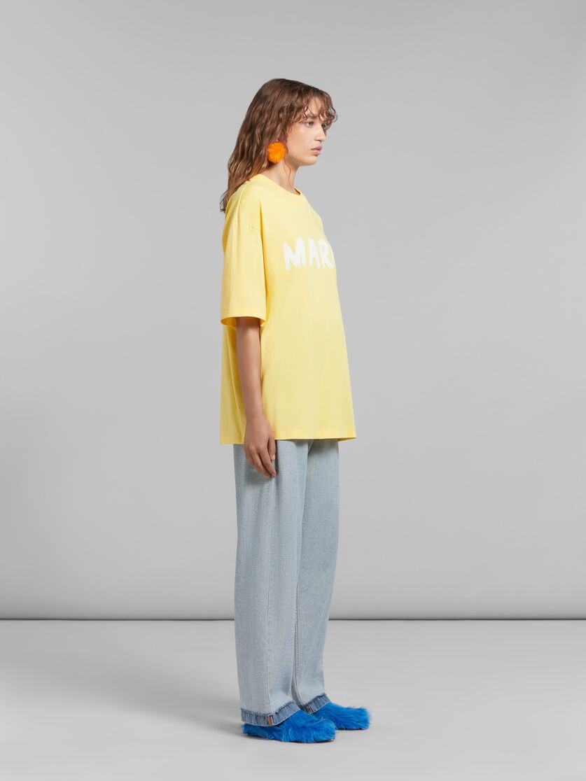 Marni YELLOW ORGANIC COTTON T-SHIRT WITH LOGO | REVERSIBLE