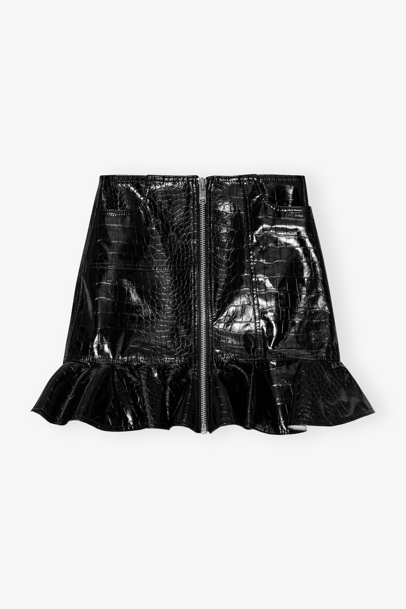 BLACK FUTURE COATED MINI SKIRT - 1